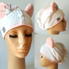 TURBANTE PANDINA ROSA EN TOALLA DE ALGODÓN