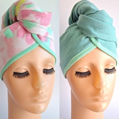 TURBANTE 100% ALGODÓN REVERSIBLE - bonne douche