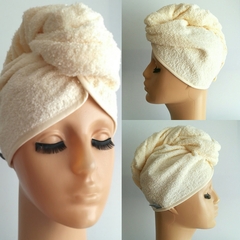 TURBANTE BÁSICO NATURAL EN TOALLA DE ALGODÓN