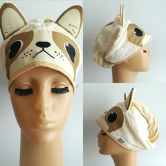 TURBANTE PERRITO NATURAL EN TOALLA DE ALGODÓN