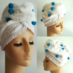 TURBANTE SUEÑA TURQUESA EN TOALLA DE ALGODÓN