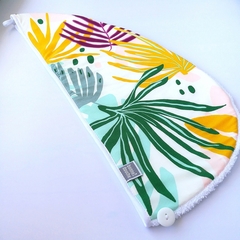 TURBANTE TROPICAL MARINA EN TOALLA DE ALGODÓN - comprar online