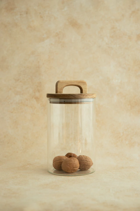 FRASCO VIDRIO & ACACIA CON MANIJA - comprar online