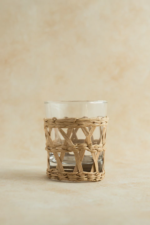 SET VASOS VIDRIO & SEAGRASS - comprar online