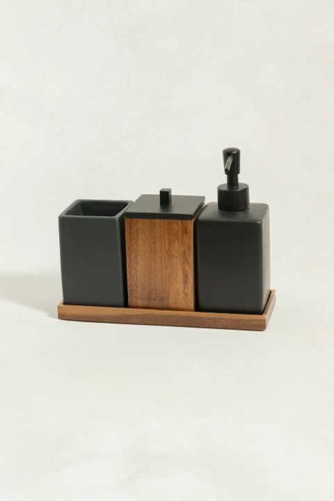 SET BAÑO NEGRO & BAMBÚ - comprar online