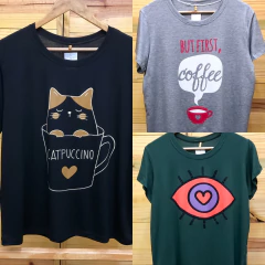 Kit 3 Blusas Soltinhas em Viscolycra Nova Coleção - loja online