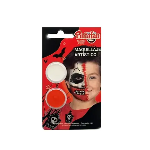 MAQUILLAJE SET X 2 - 4GRS 0013-0809 MONSTRUOSO (ROJO-BLANCO) PINTAFAN