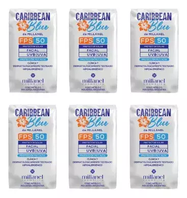Protector Solar Facial Caribbean Blue Pouch 50 Fps . Sachet x5g