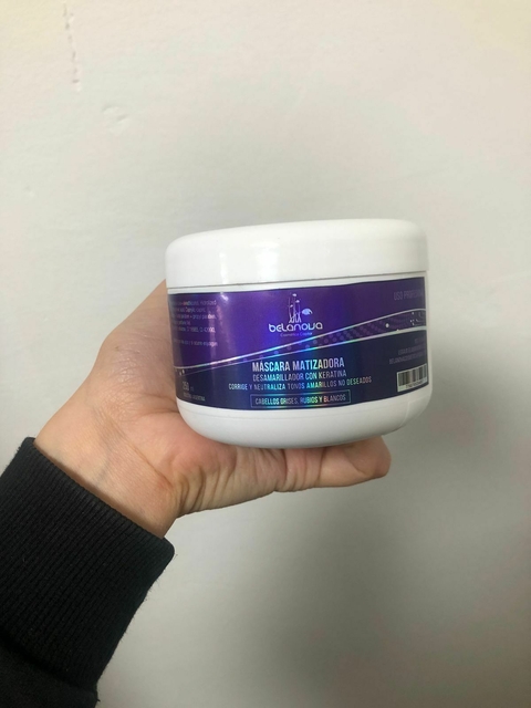 Mascara matizadora 250g bellanova desamarillador con keratina (violeta)¼