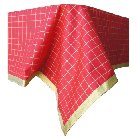 Toalha xadrez vermelho e dourado - comprar online