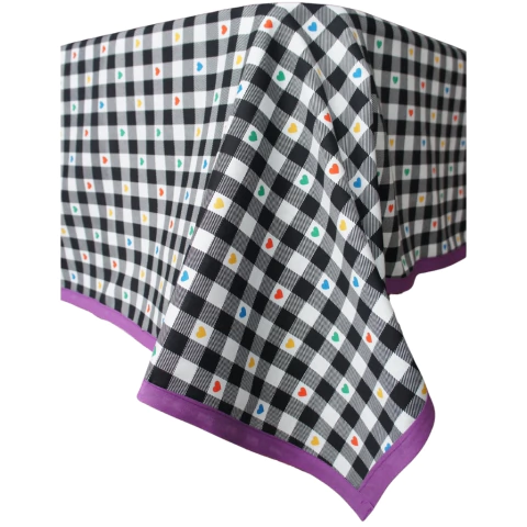 Toalha xadrez corações coloridos - comprar online