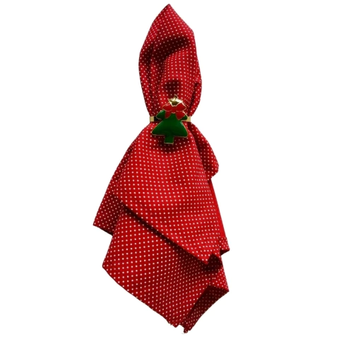 Guardanapo algodão vermelho com bolinhas - comprar online