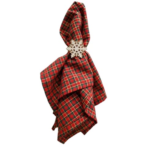 Guardanapo algodão xadrez natalino vermelho - comprar online