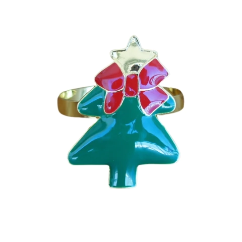 Porta guardanapo metal dourado árvore de natal - comprar online
