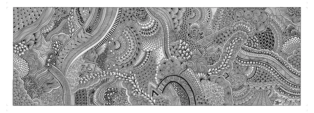 L&aacute;mina abierta de Zentangle, 41x118 cm