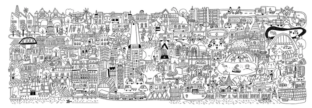 L&aacute;mina abierta de Buenos Aires, 41x118 cm