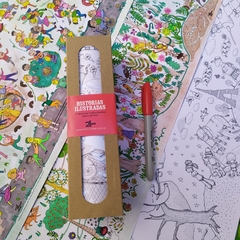 Pack Historias ilustradas Naranja - 4 láminas individuales para pintar - tienda online