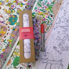Pack Historias ilustradas Rojo - 4 láminas individuales para pintar - tienda online