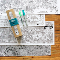 Pack Ciudades ilustradas - 4 láminas individuales para pintar