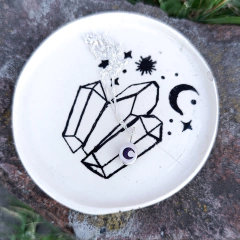 Cadenita mini Moon Amatista oval (Plata 925) - comprar online