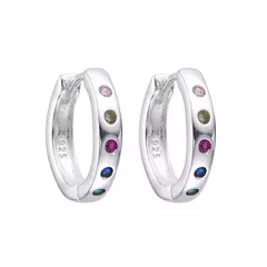 Argollas punto de luz 16mm multicolor por PAR #39693 (Plata 925) en internet