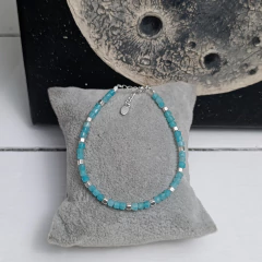Pulsera cubitos Amazonita (Plata 925) - comprar online