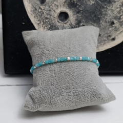 Pulsera cubitos Amazonita (Plata 925)