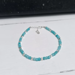 Pulsera cubitos Amazonita (Plata 925) en internet