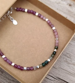 Pulsera cubitos Turmalinas (Plata 925) - comprar online