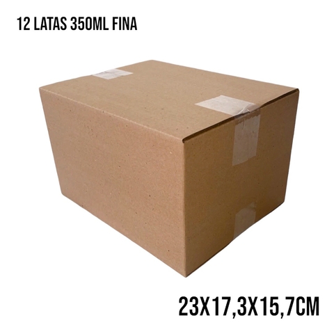 CAIXA DE PAPELÃO 23X17,3X15,7cm - 12 LATAS FINAS 350ml - COD. TL 12B