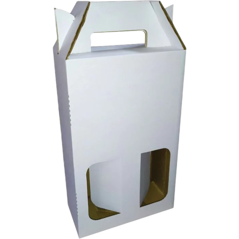 CAIXA DE PAPELÃO COM ALÇA P/ CERVEJA CAÇULA ARTESANAL 600ml, 16X8X26cm - COD: TB 2G BRANCO - comprar online