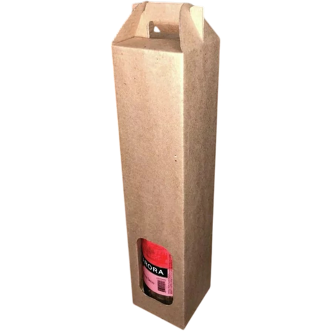 CAIXA DE PAPELÃO COM ALÇA P/ 1 GARRAFA 8X8X34cm (25 UND) - comprar online
