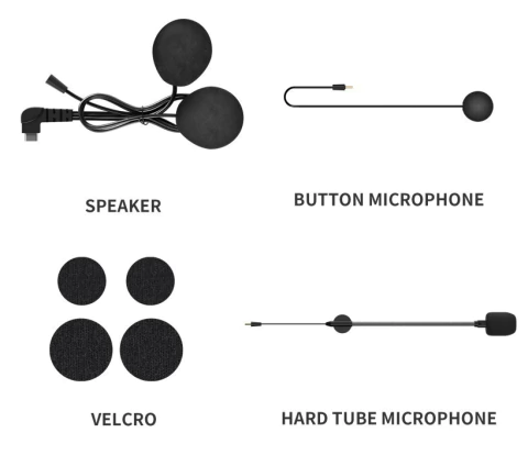 FODSPORTS kit anclaje, parlantes y mic para Intercom T1-PRO
