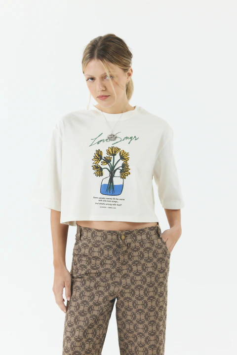 Remera Crop Love Songs