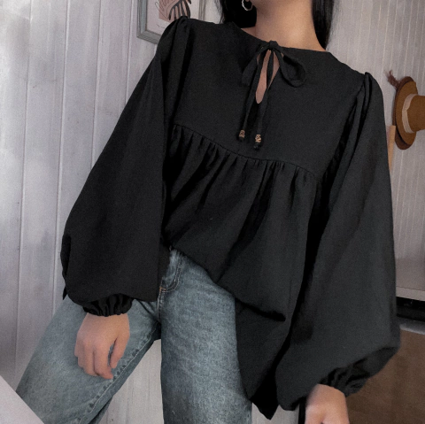 Blusa Filomena | Negro | Preventa. Se despachará 10 días habiles despues de tu compra.