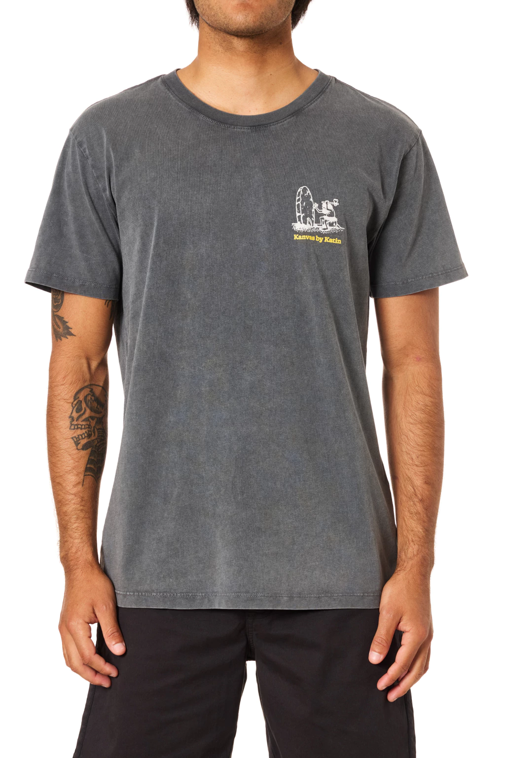 STONE AGE TEE GRAPHICS GRIS KATIN (6194)