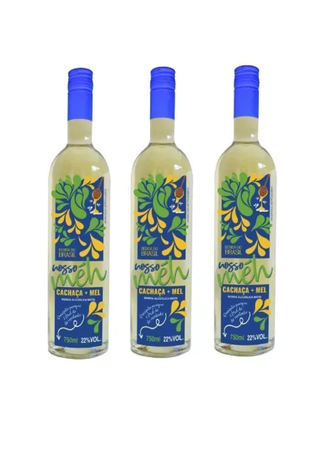 Combo - 3 Cachaças com Mel - Nosso Méh 750ml