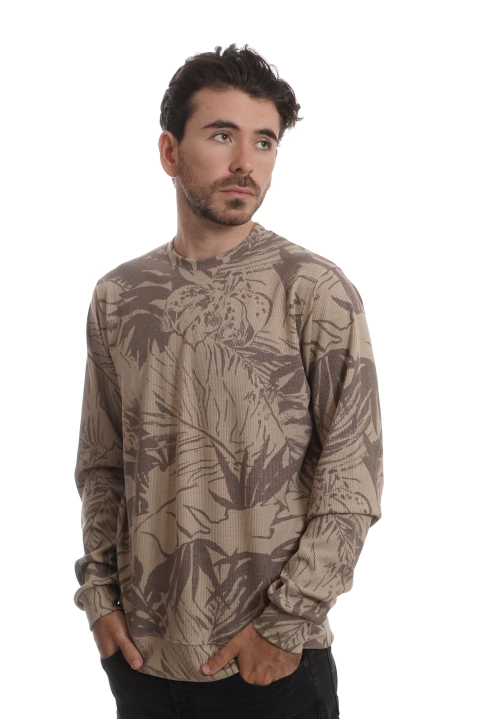 Buzo cuello redondo waffle estampado damp brothers distrikt - MD58