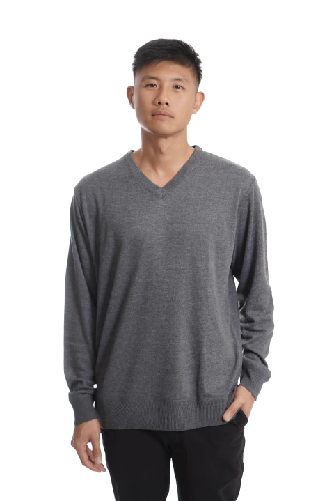 Sweater cuello V colores melange MD58 Essentials - MD58