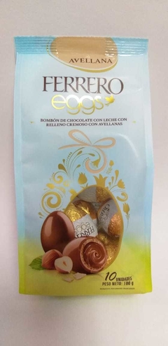 HUEVOS DE PASCUA FERRERO EGGS BOMBÓN DE CHOCOLATE CON LECHE CON RELLENO CREMOSO CON AVELLANAS 100 GR