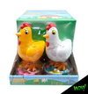 JUGUETE CON CHICLES LA GALLINA COQUITA - CAJA X 8 UNIDADES -