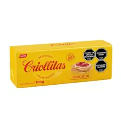 GALLETITAS CRACKERS DE AGUA CRIOLLITAS SABOR ORIGINAL - PAQUETE X 100 GRAMOS - - comprar online