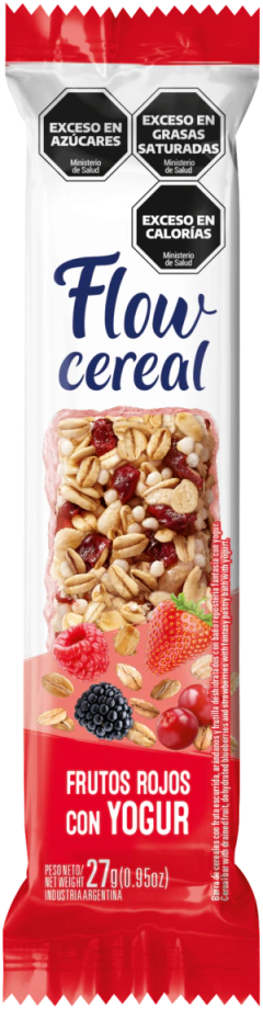BARRITAS DE CEREAL FLOW FRUTOS ROJOS CON YOGUR - CAJA X 20 UNIDADES -