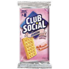 GALLETITAS SALADAS CLUB SOCIAL SABOR JAMON - PAQUETE X 141 GRAMOS - - comprar online