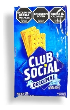 GALLETITAS SALADAS CLUB SOCIAL SABOR ORIGINAL - PAQUETE X 144 GRAMOS -