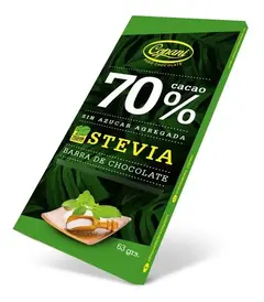 CHOCOLATE COPANI 70% CACAO Y STEVIA - UNIDAD X 63 GRAMOS -