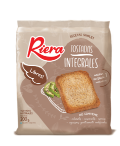 TOSTADAS RIERA INTEGRALES - PAQUETE X 200 GRAMOS -