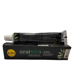 Gel Dental Carvão Ativado com Melaleuca e Aloe Vera Vegano oralVEG Piatan Natural 90g