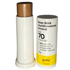 Base Stick Multifuncional Mineral FPS 70 UVA/UVB Bege Escuro Vegano Make Piatan Natural 3,8g
