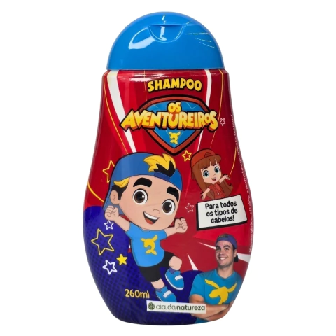 Shampoo Para Todos os tipos de Cabelos Os Aventureiros Luccas Neto Cia. da Natureza 260ml